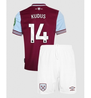 West Ham United Mohammed Kudus #14 Hjemmedraktsett Barn 2024-25 Kortermet (+ Korte bukser)