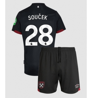 West Ham United Tomas Soucek #28 Bortedraktsett Barn 2024-25 Kortermet (+ Korte bukser)