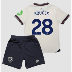 West Ham United Tomas Soucek #28 Bortedraktsett Barn 2025-26 Kortermet (+ Korte bukser)