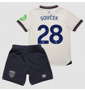 West Ham United Tomas Soucek #28 Bortedraktsett Barn 2025-26 Kortermet (+ Korte bukser)