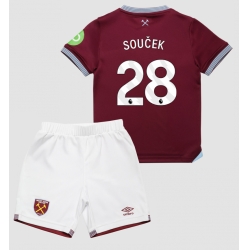 West Ham United Tomas Soucek #28 Hjemmedraktsett Barn 2025-26 Kortermet (+ Korte bukser)