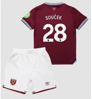 West Ham United Tomas Soucek #28 Hjemmedraktsett Barn 2025-26 Kortermet (+ Korte bukser)
