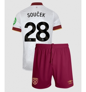 West Ham United Tomas Soucek #28 Tredjedraktsett Barn 2024-25 Kortermet (+ Korte bukser)