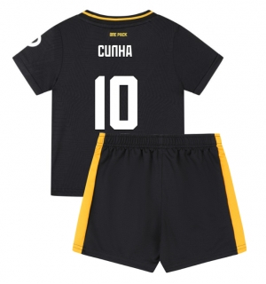 Wolves Matheus Cunha #10 Bortedraktsett Barn 2024-25 Kortermet (+ Korte bukser)
